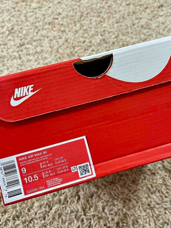 Nike Men\'s Air Max 90 Sneakers Shoes Smoke Gray Black IQ0580-084, Size 9 (New) main image 6